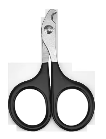 Zwarte nagelknipper voor precieze klauwverzorging bij kleine dieren.