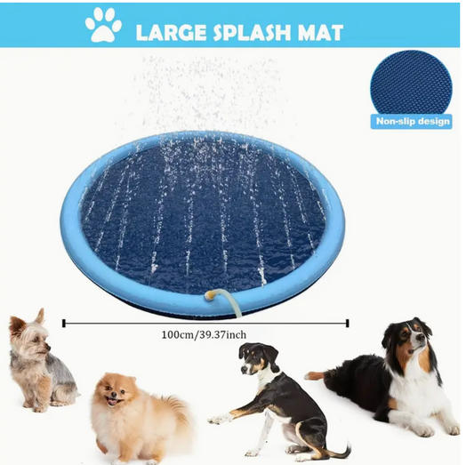 Opvouwbaar Hondenzwembad voor Middelgrote en Grote Honden – Stevig PVC Bad met Sproeier, Gemakkelijk op te zetten & Perfect voor Buitenplezier - zwembad voor honden
