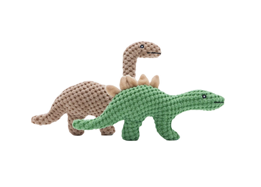 Bijtbestendige dinosaurusknuffel met piepgeluid voor huisdieren.