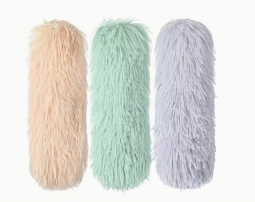 Set van drie zachte crinkle kattenkussens in pastelkleuren met speelse designs en knisperend geluid.