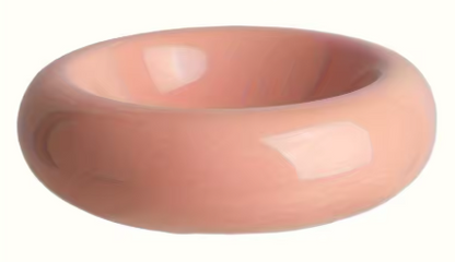 Elegante, roze keramische kattenbak in ronde vorm, speciaal ontworpen voor comfort tijdens het eten.