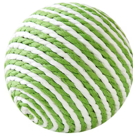 Ronde sisal krabbal met ingebouwde bel, ontworpen als interactief speelgoed en nagelverzorgingstool voor katten.