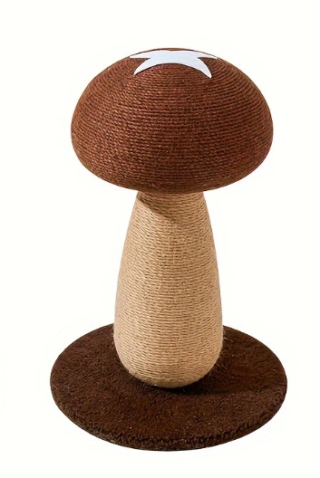 De paddenstoelkrabpaal met een stevig sisal oppervlak biedt een speelse en praktische oplossing voor katten die hun nagels willen scherpen.