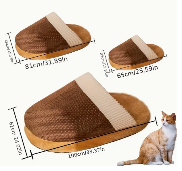 Gezellige Pantoffelvormige Kattenbed – Warm Pluche Bed met Afneembare Hoes & Antislip | Voor Katten & Kleine Honden | Schattige Huisdecoratie