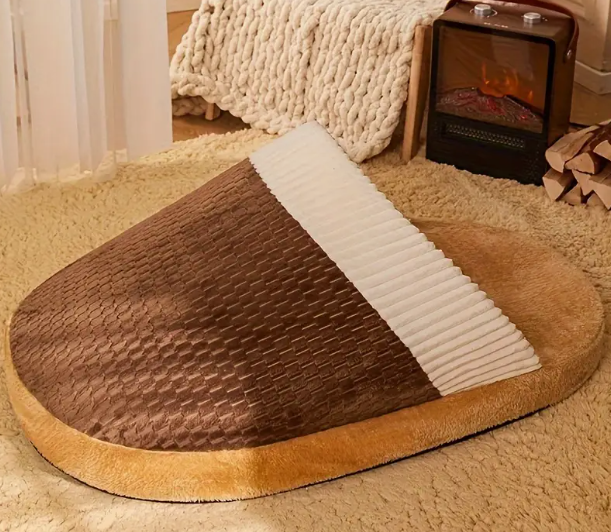 Gezellige Pantoffelvormige Kattenbed – Warm Pluche Bed met Afneembare Hoes & Antislip | Voor Katten & Kleine Honden | Schattige Huisdecoratie