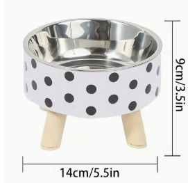 Verhoogde Roestvrijstalen Voerbak 14 cm Ø – Anti-slip & Stijlvol Design