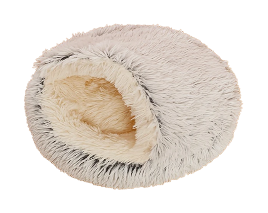 Middelgroot schelpvormig bed (50 cm) voor katten of kleine honden die van een beetje ruimte houden.