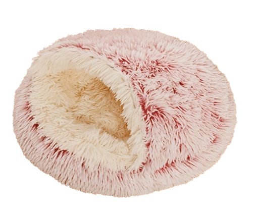 Groot schelpbed van 60 cm diameter voor grotere katten of kleine honden die extra ruimte willen.