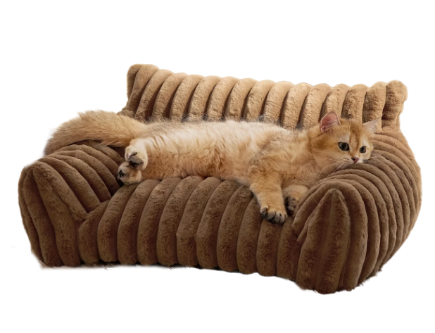 Bruine luxe dierensofa, ideaal voor je huisdier om in stijl te ontspannen met een stevig frame en comfortabel kussen.